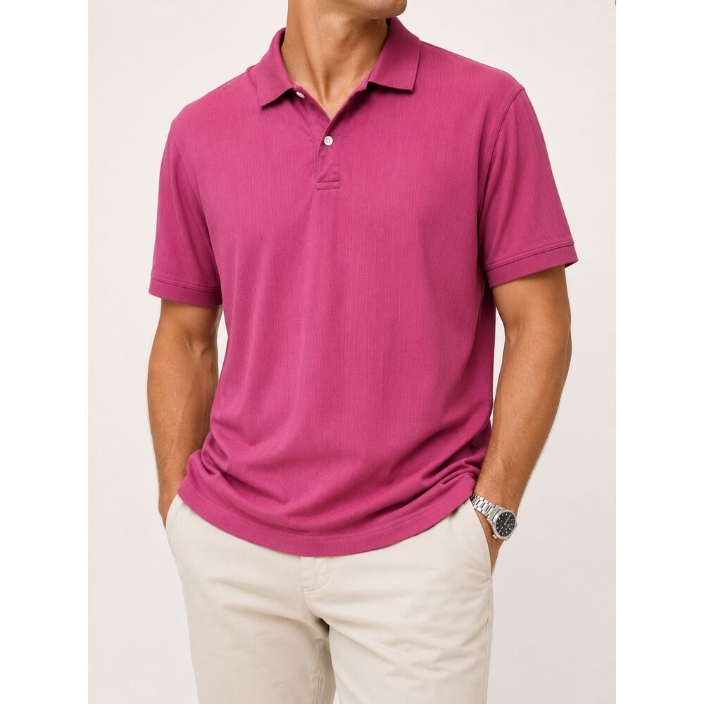 Banana Republic Luxe Touch Polo Shirt XL Tall Pink 100% Cotton Men's Golf Casual